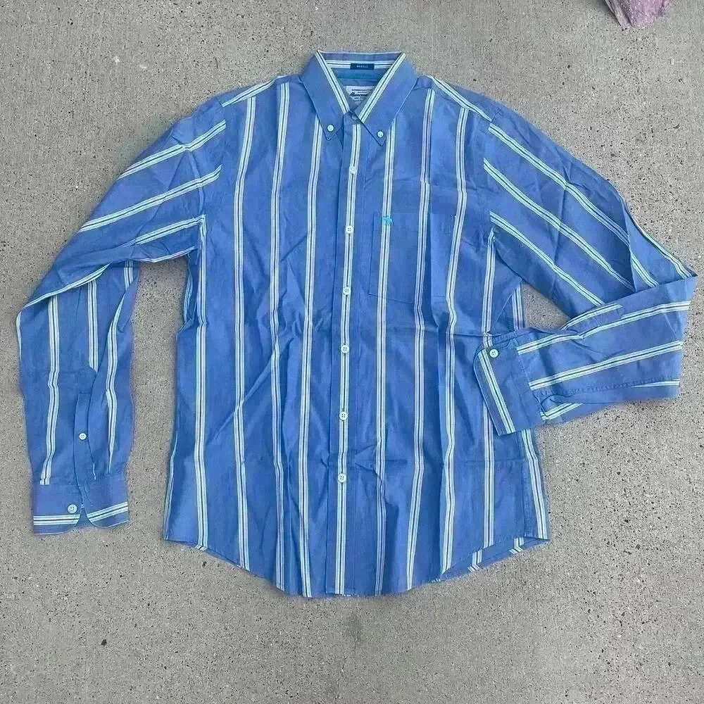 Vintage Y2k Abercrombie & Fitch Mens Muscle Stripped Button Up Preppy Moose Logo